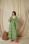 VALAXA MAXI DRESS (Oriental Green Print)