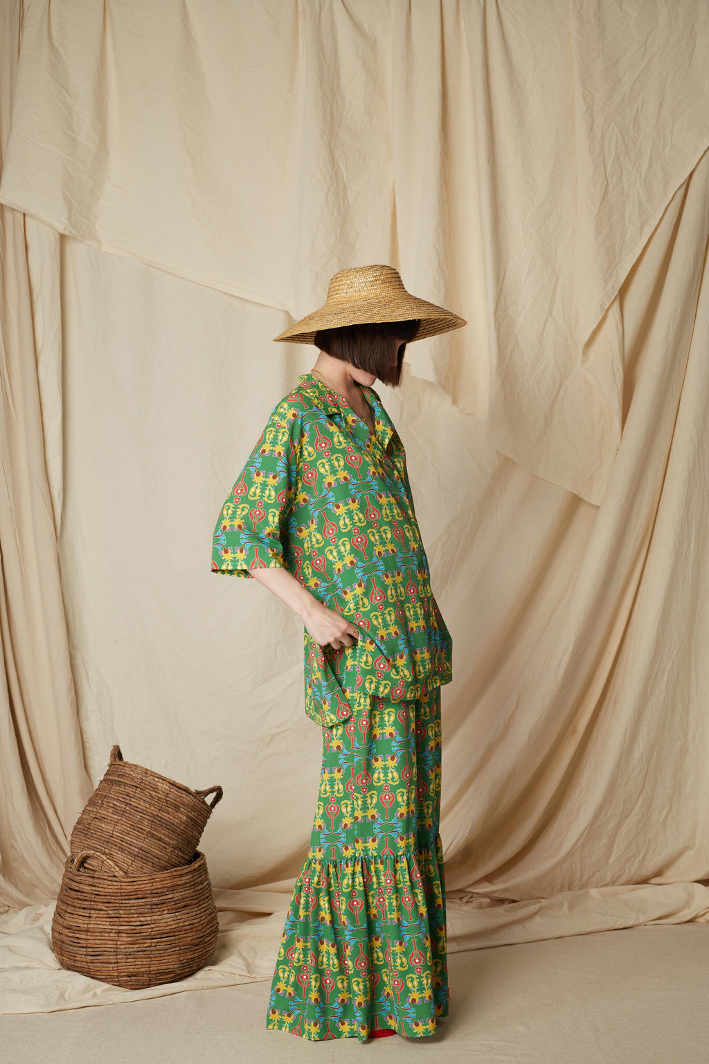 ASPOUS PANTS (Oriental Green Print)