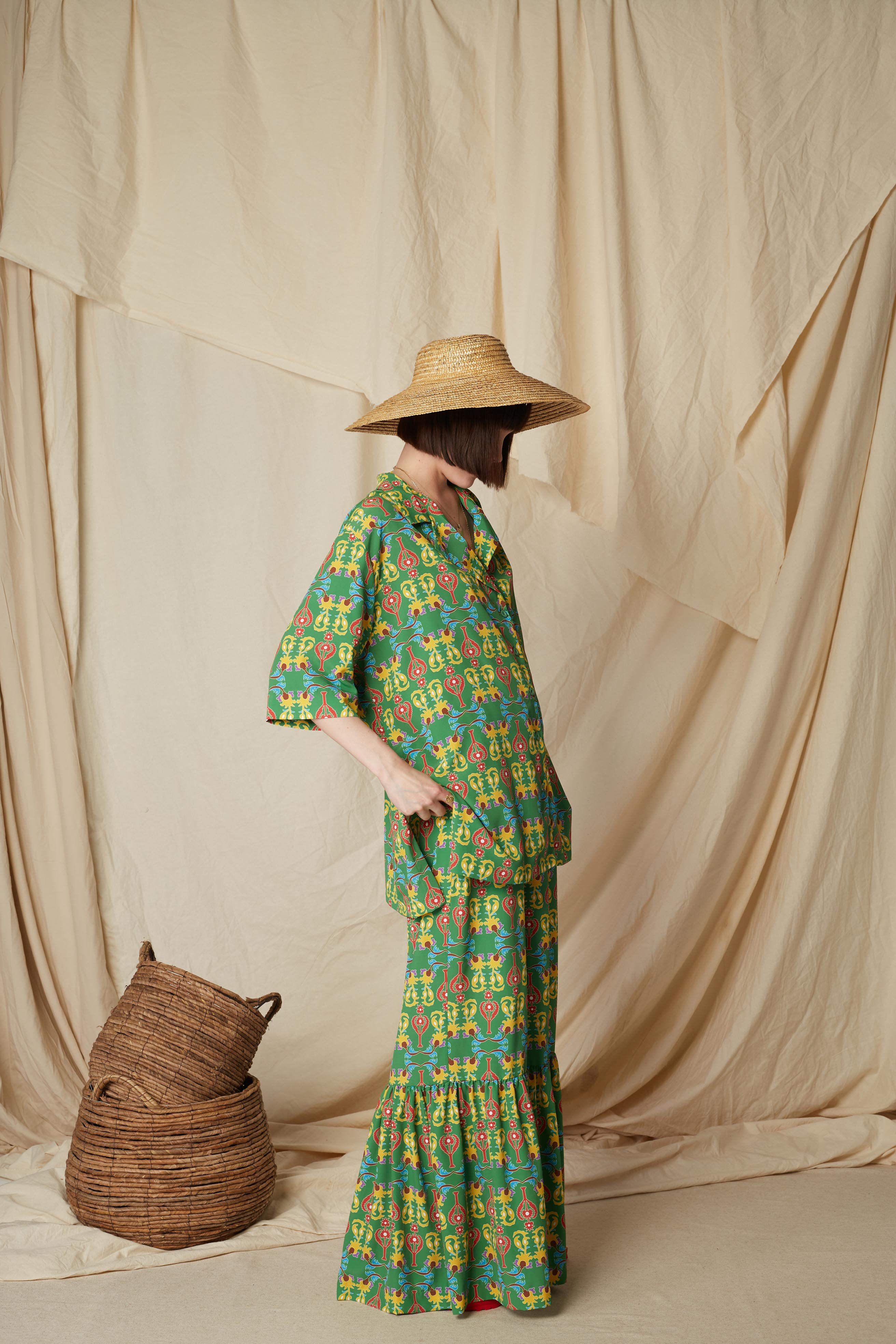 ASPOUS PANTS (Oriental Green Print)