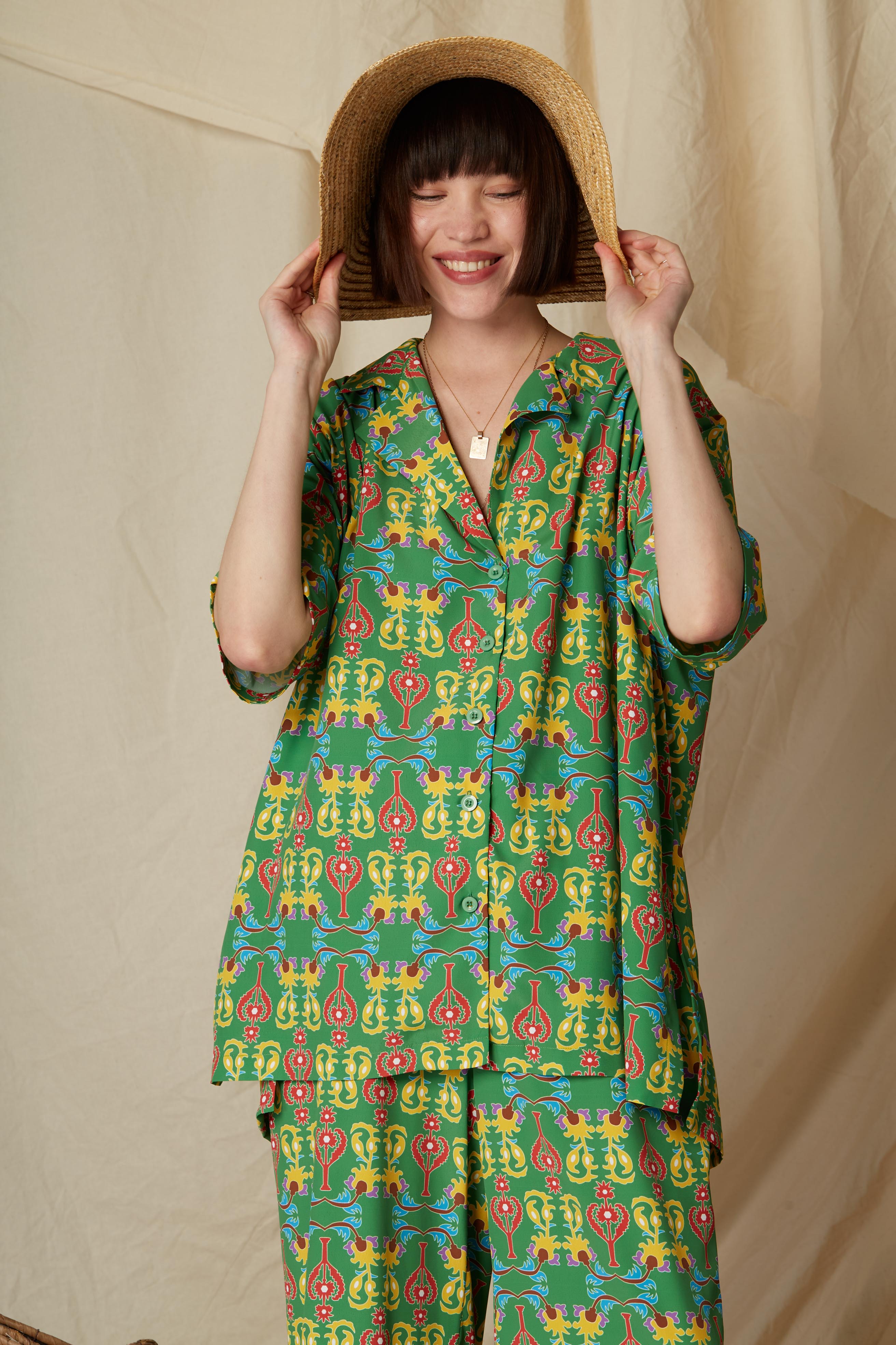 MOLOS SHIRT (Oriental Green Print)