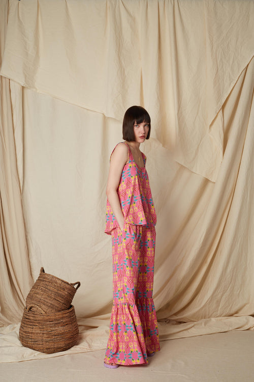 ASPOUS PANTS (Oriental Pink Print)