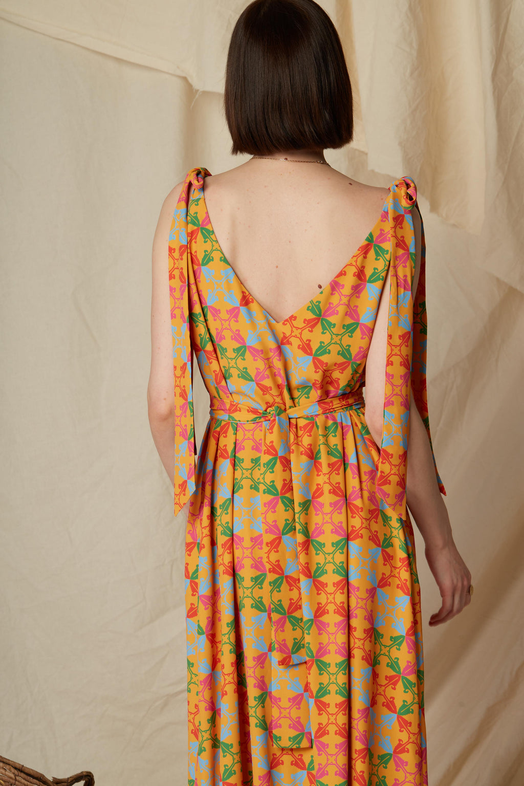 FLEA MAXI DRESS (X-Orange Print)