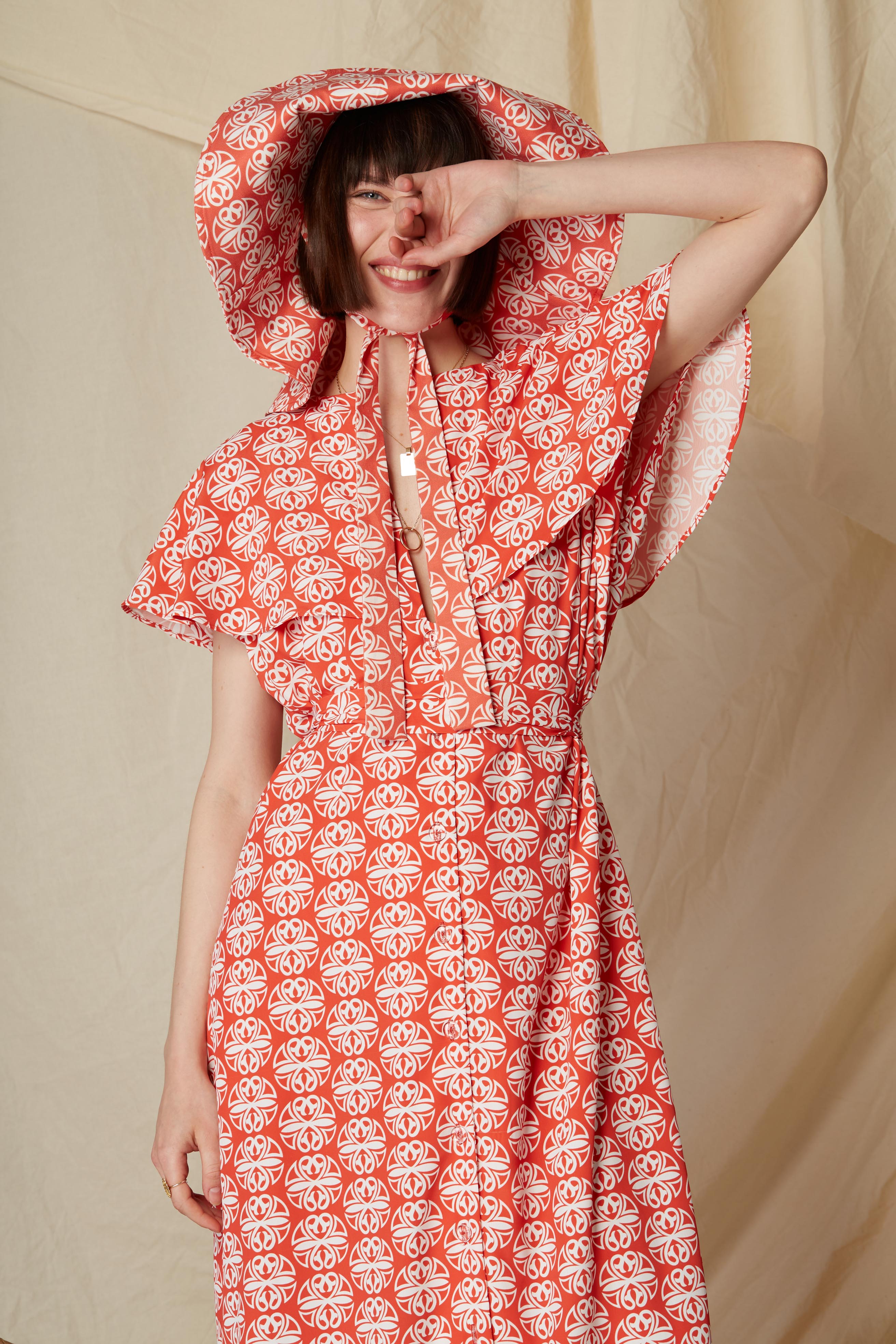 PANAGIA MAXI DRESS (Round Red Print)