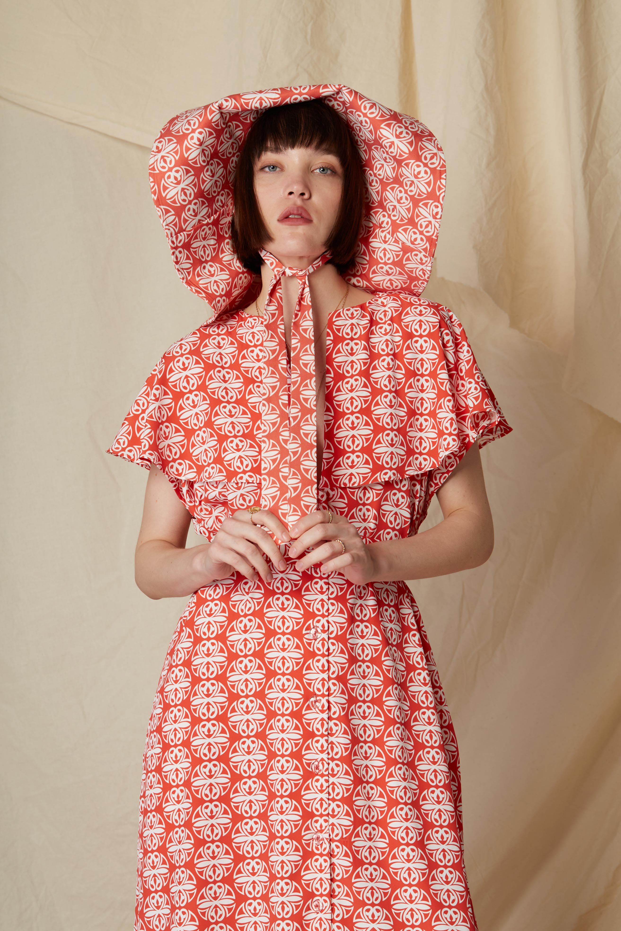 PANAGIA MAXI DRESS (Round Red Print)
