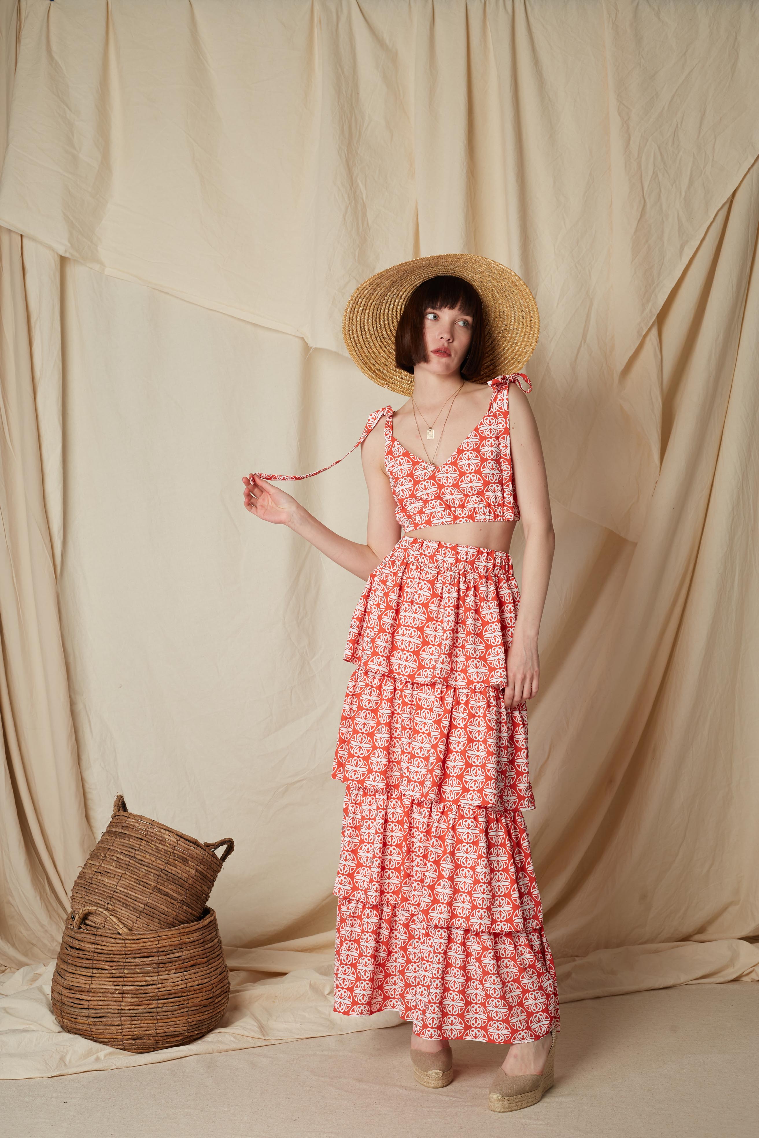 LINARIA SKIRT (Round Red Print)