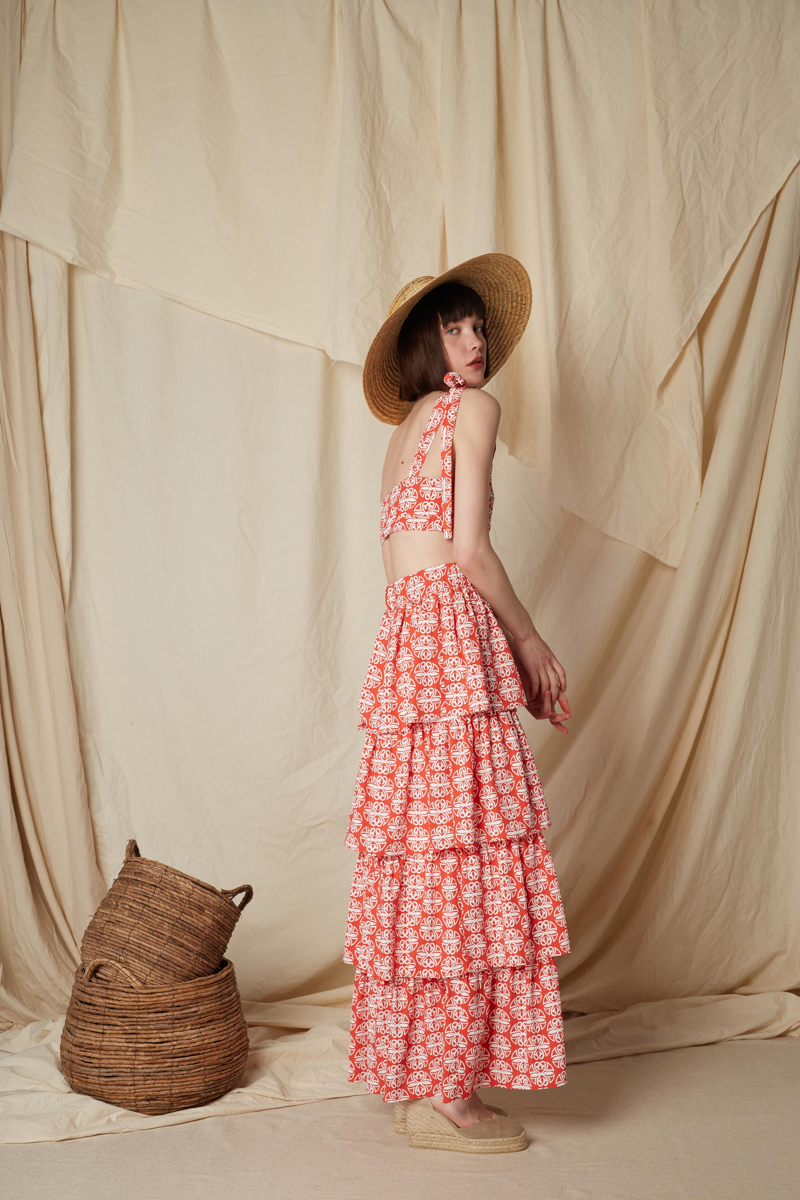 LINARIA SKIRT (Round Red Print)
