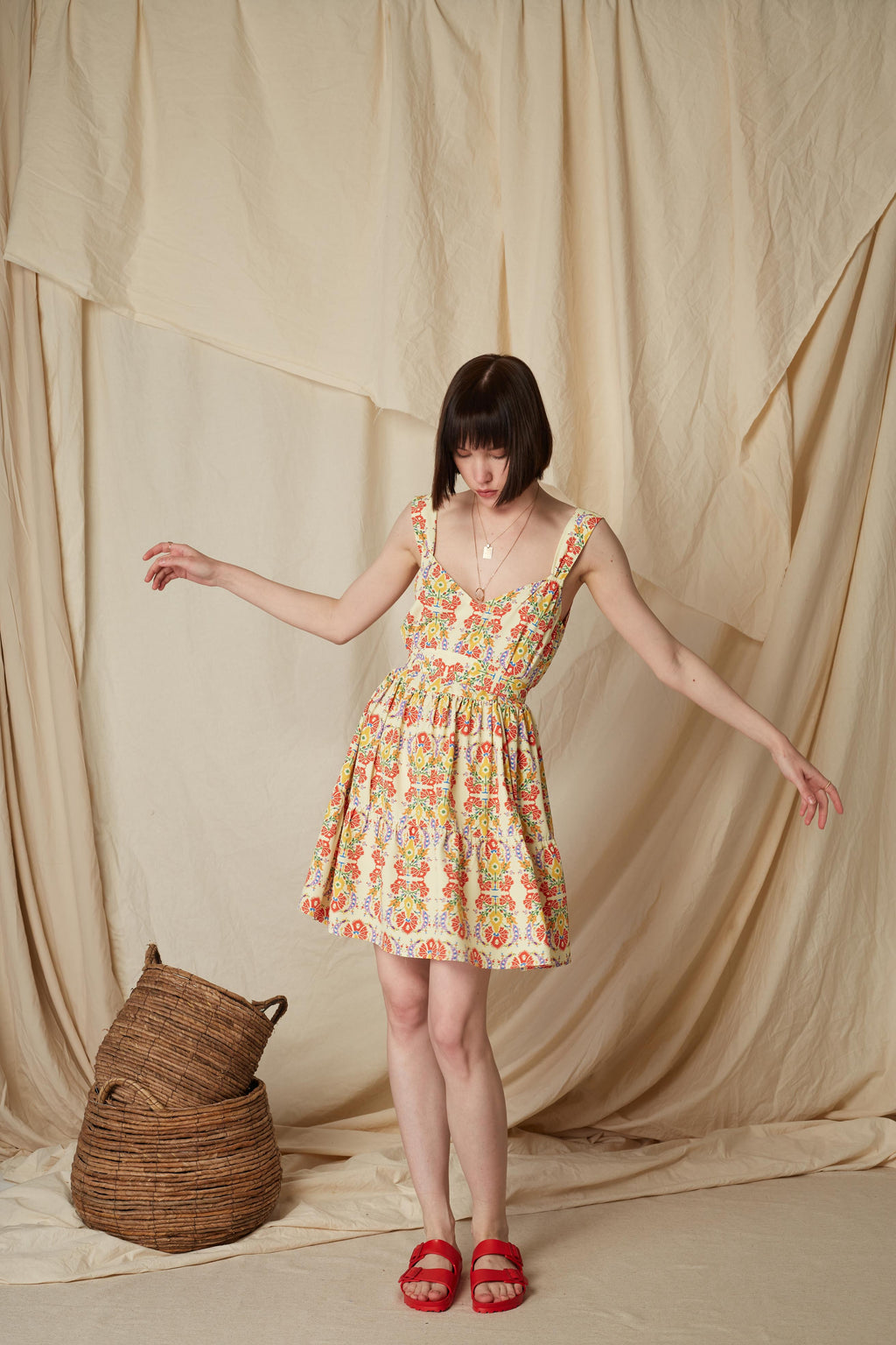 SKYRIANAKI MINI DRESS (Rodia Yellow Print)