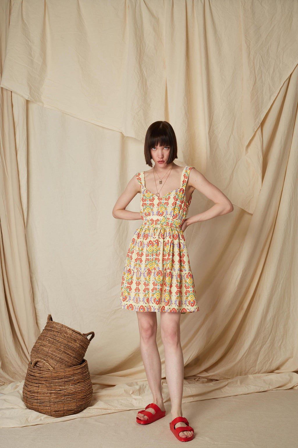 SKYRIANAKI MINI DRESS (Rodia Yellow Print)