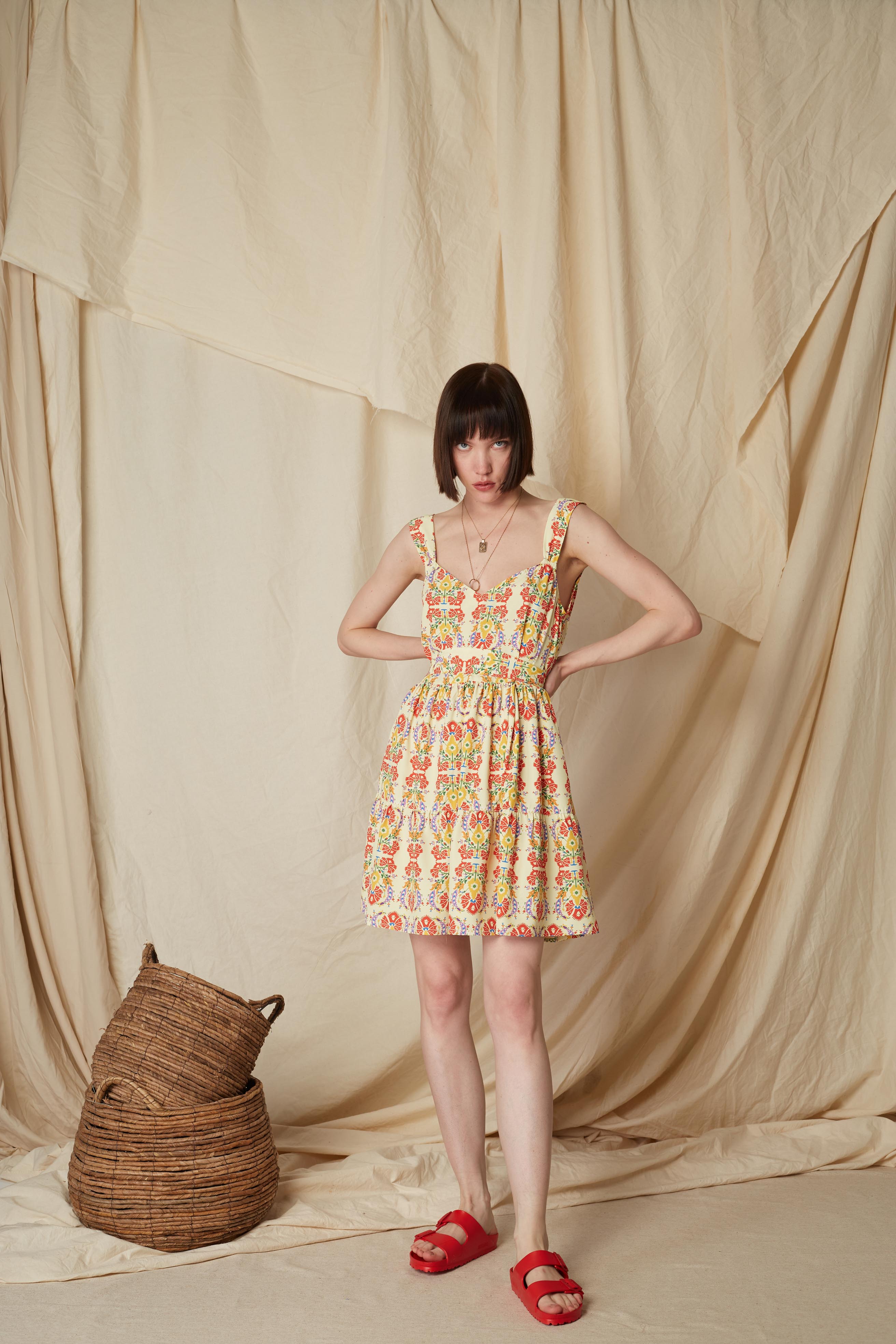 SKYRIANAKI MINI DRESS (Rodia Yellow Print)