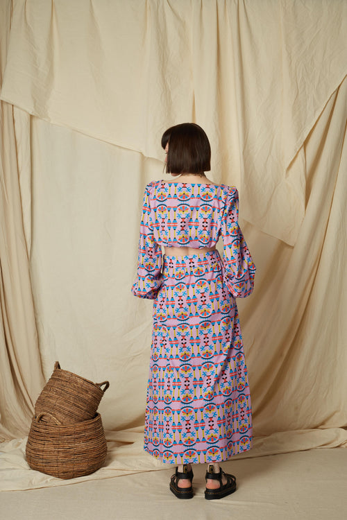 AGALIPA SKIRT (Column Mauve Print)