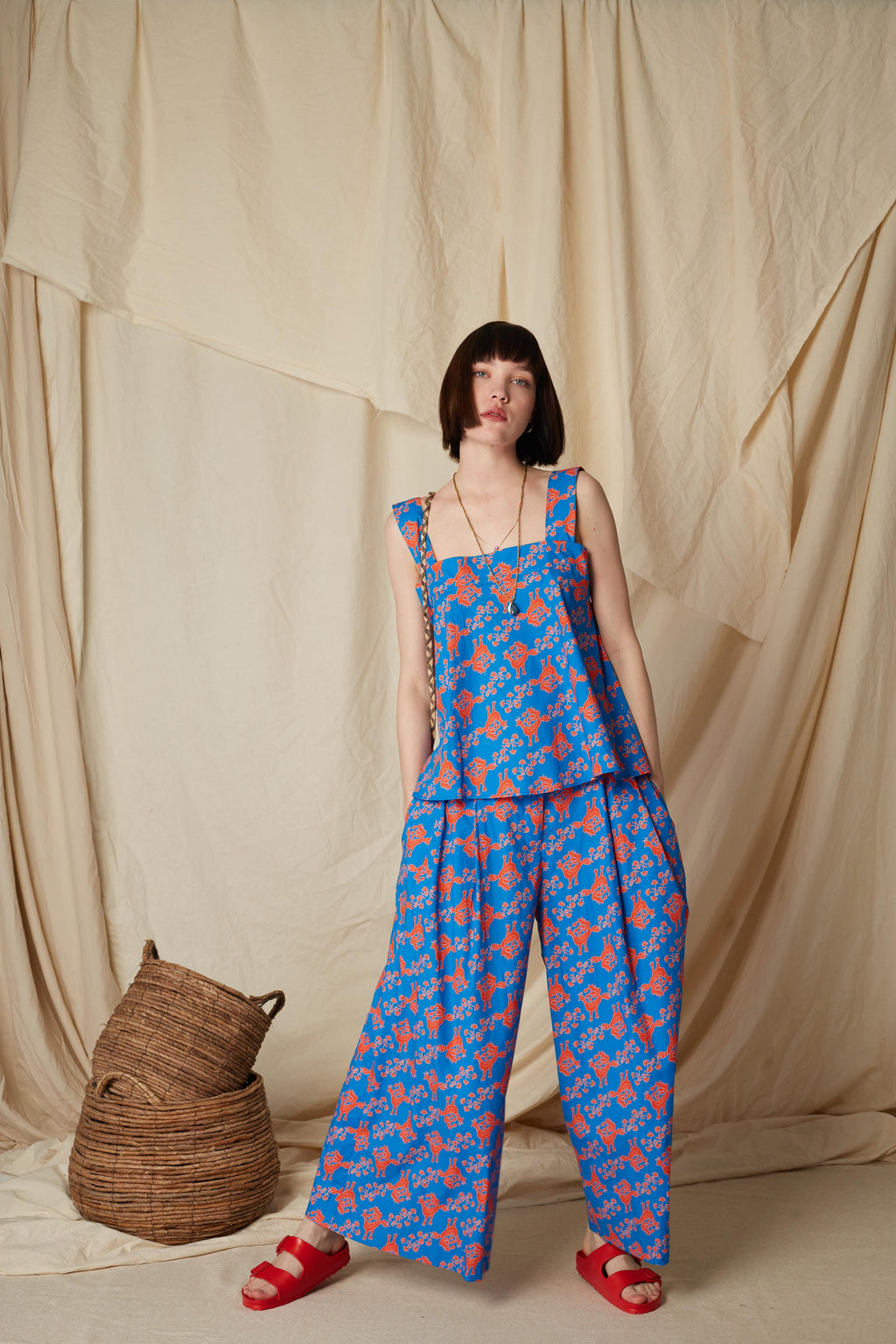 KALAMITSA TOP (Skyriana Birds Print)