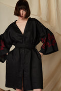 SARAKINO MINI DRESS (Black Linen)