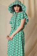 SKYRIANAKI HAT (Round Green Print)