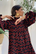 KRINON Dress in Black/Red