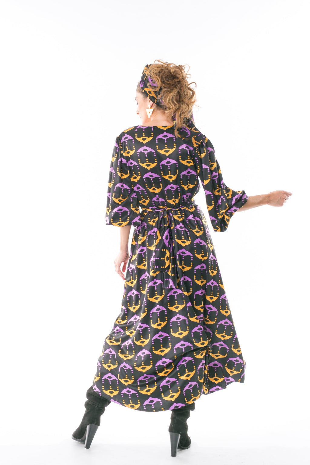 MELITTA Dress in Mustard/Purple