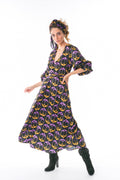MELITTA Dress in Mustard/Purple