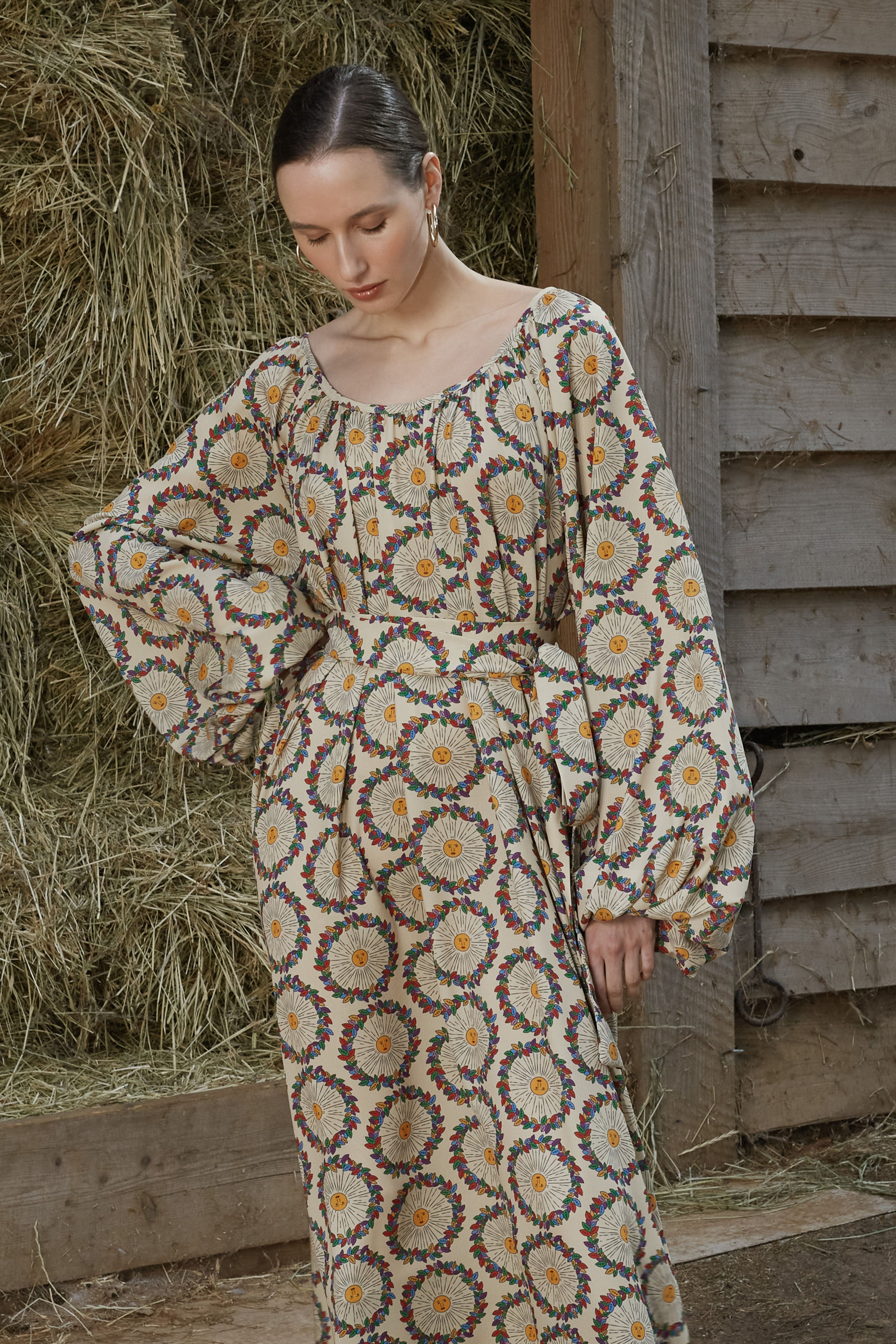 VLACHA DRESS (Helios Beige Print)