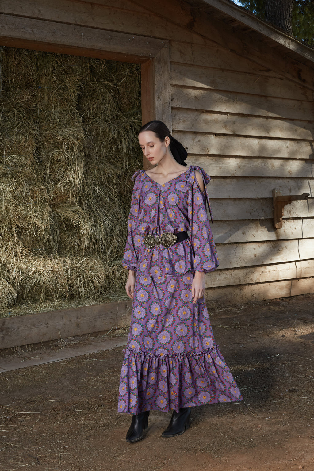 ALOSIS TOP  (Helios Mauve Print)