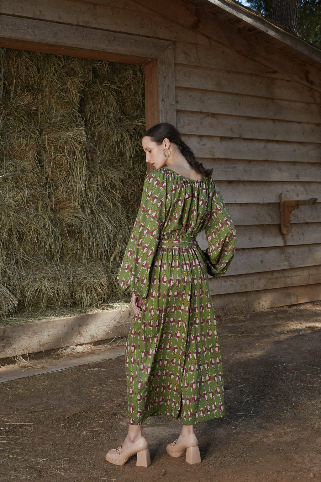 VLACHA TOP(Hermes Green Print)