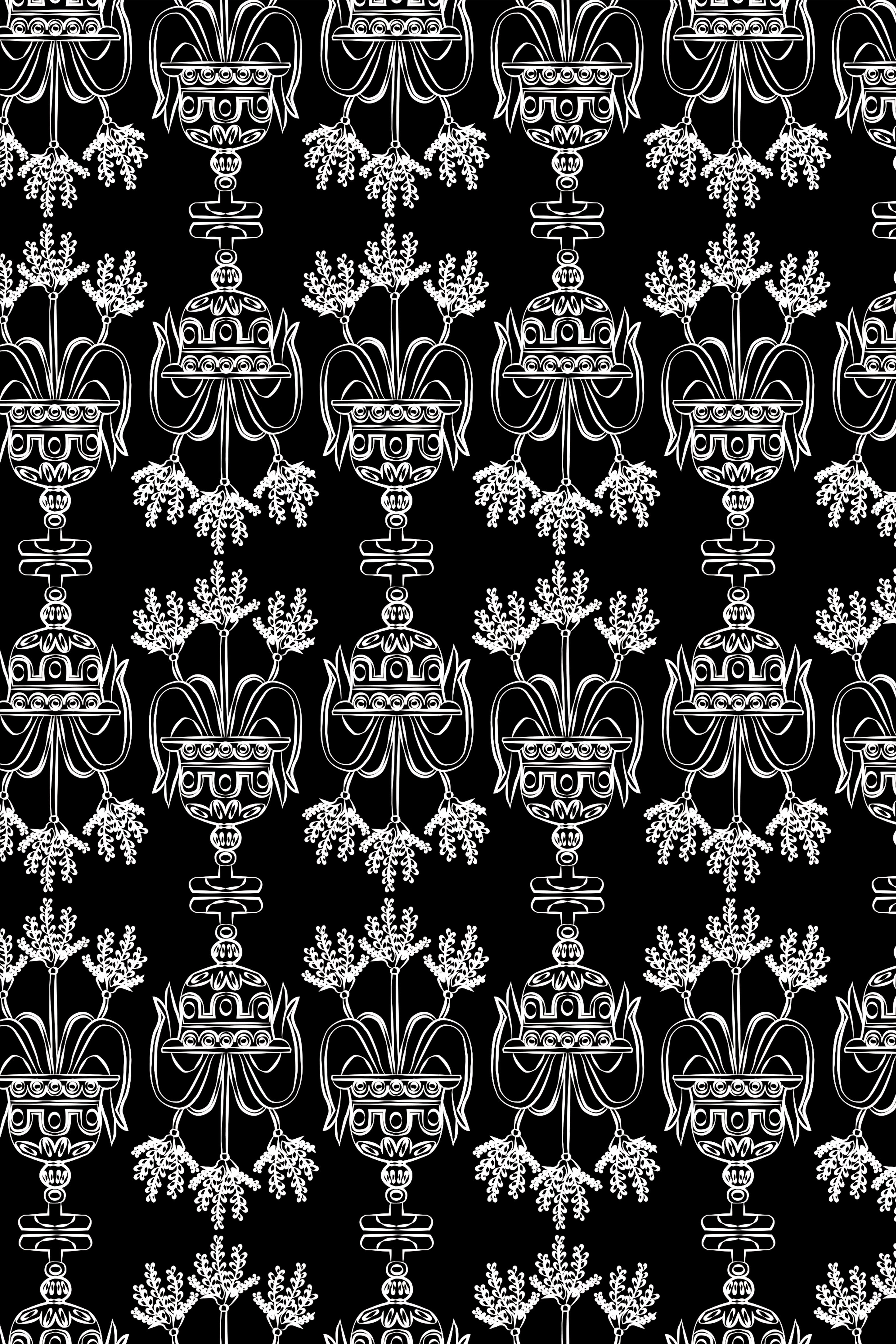 DEMETRA DRESS (Black Vase Print)
