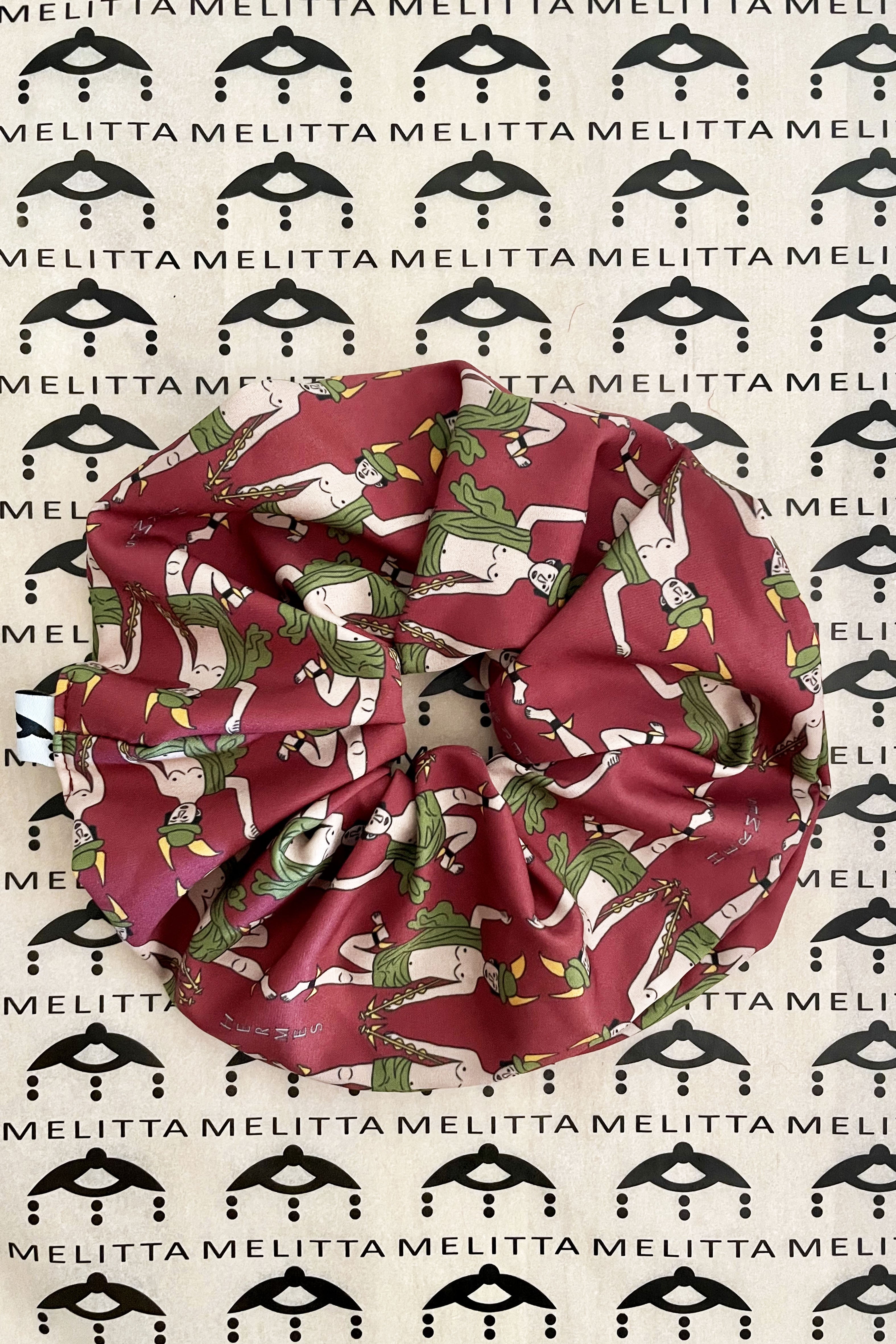 Hermes Bordeaux Scrunchie (Max Size)