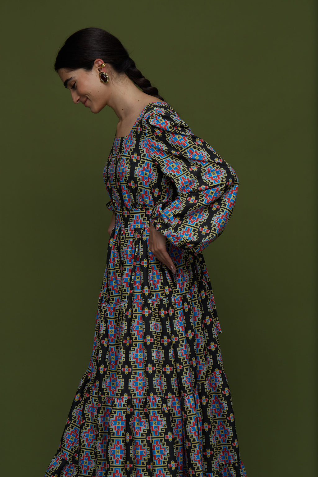 ARGALIOS MAXI DRESS (LEONIDIO BLACK PRINT)
