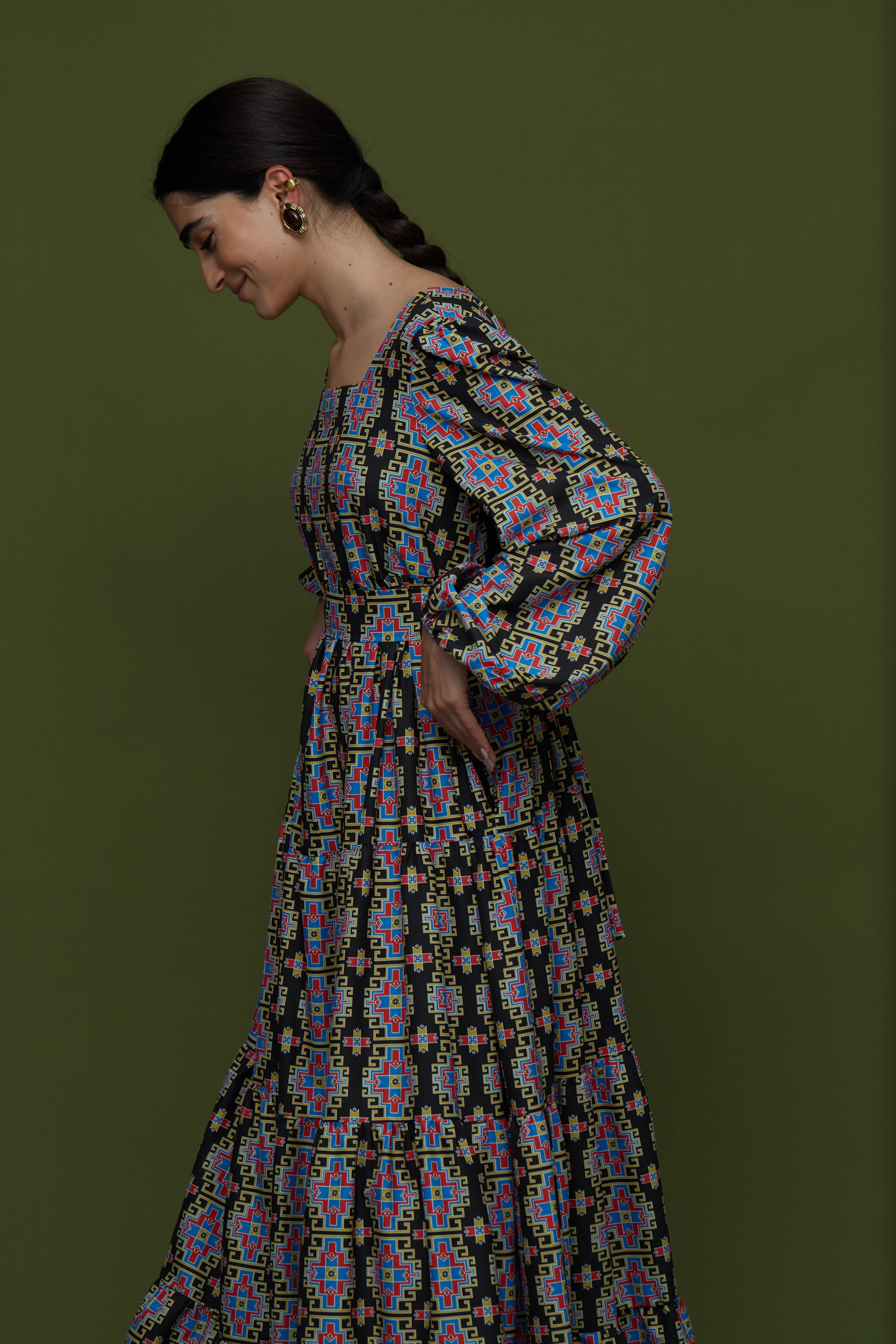 ARGALIOS MAXI DRESS (LEONIDIO BLACK PRINT)