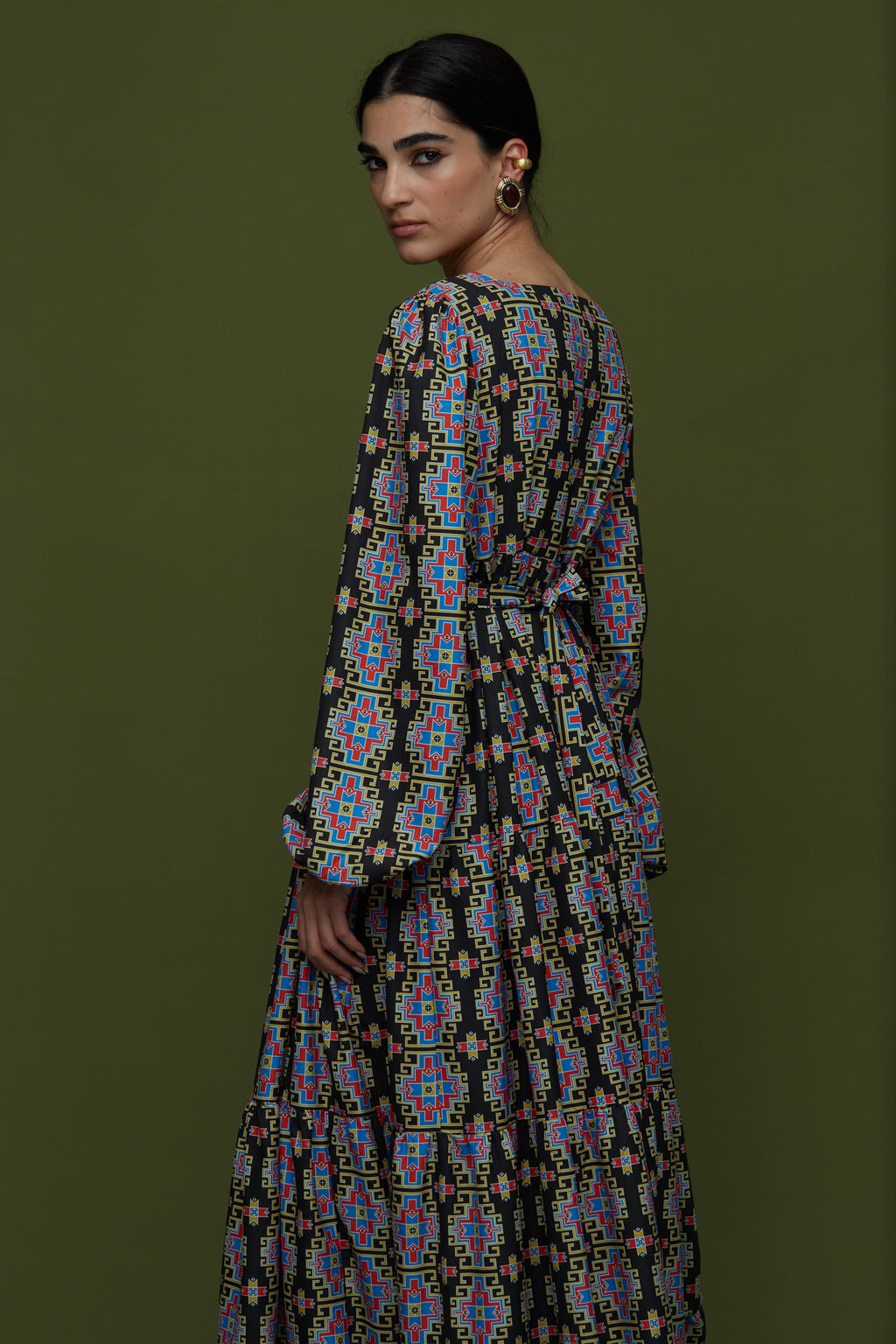 ARGALIOS MAXI DRESS (LEONIDIO BLACK PRINT)