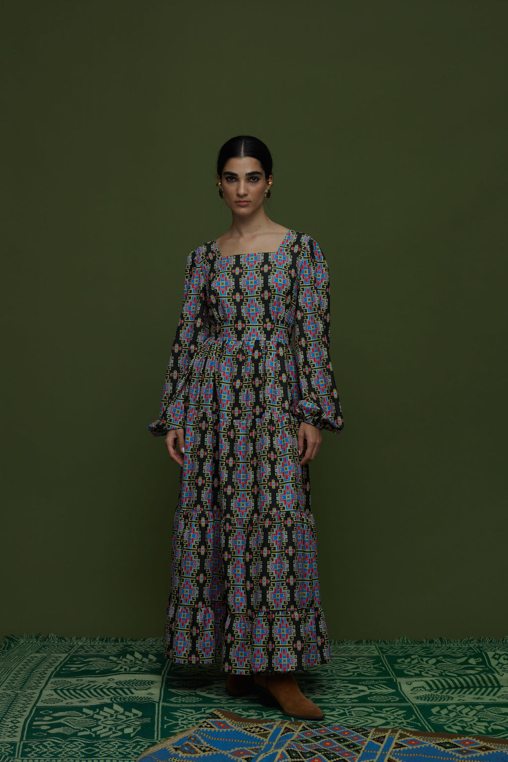 ARGALIOS MAXI DRESS (LEONIDIO BLACK PRINT)