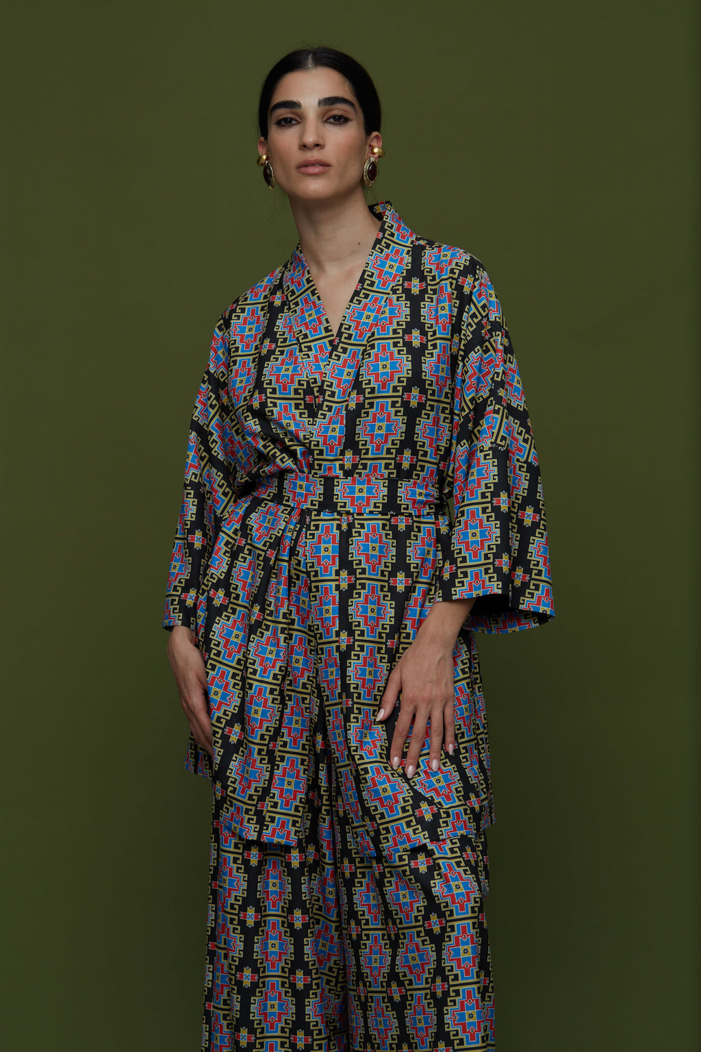 SAITA KIMONO/DRESS (LEONIDIO BLACK PRINT)