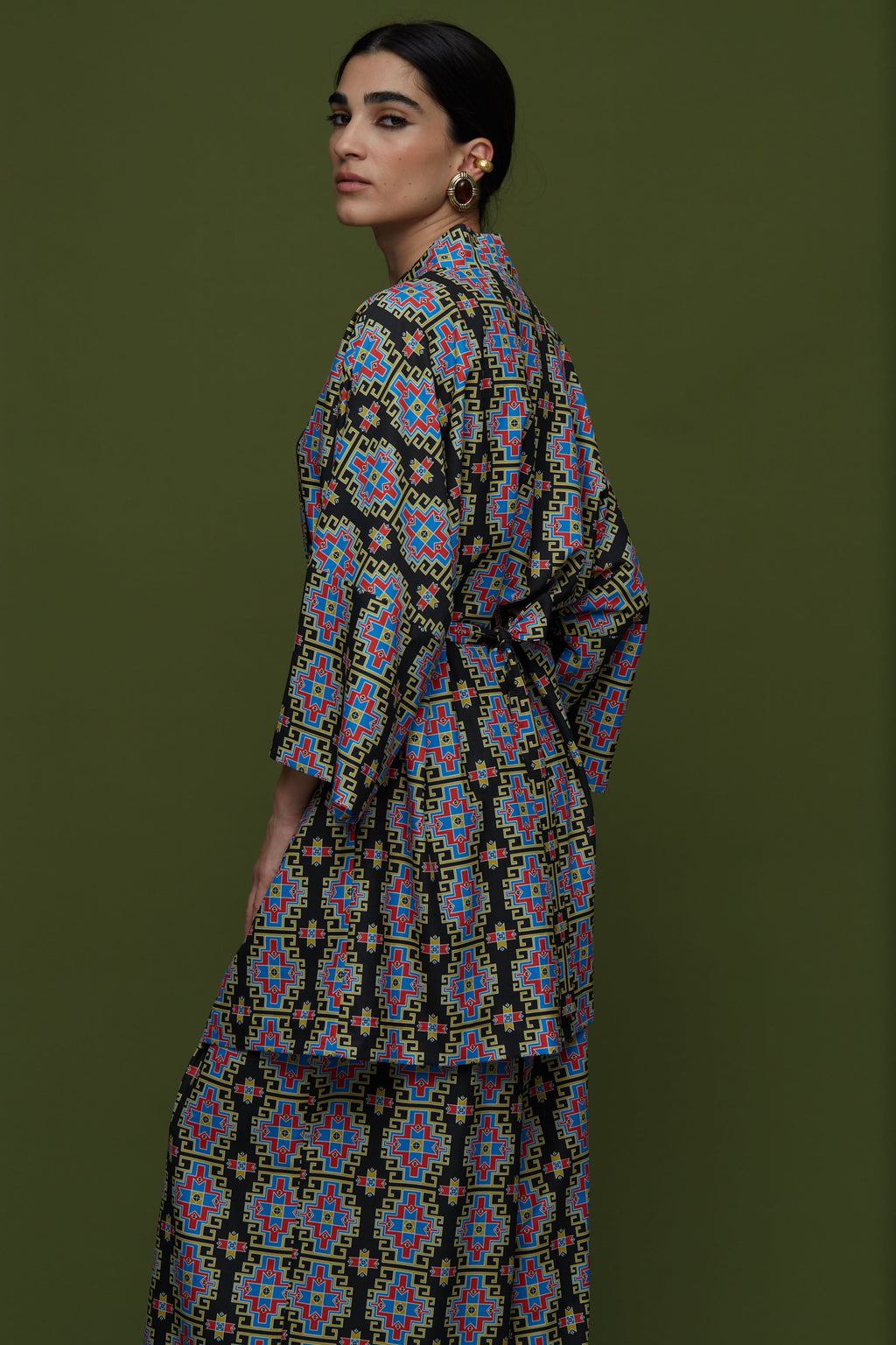 SAITA KIMONO/DRESS (LEONIDIO BLACK PRINT)