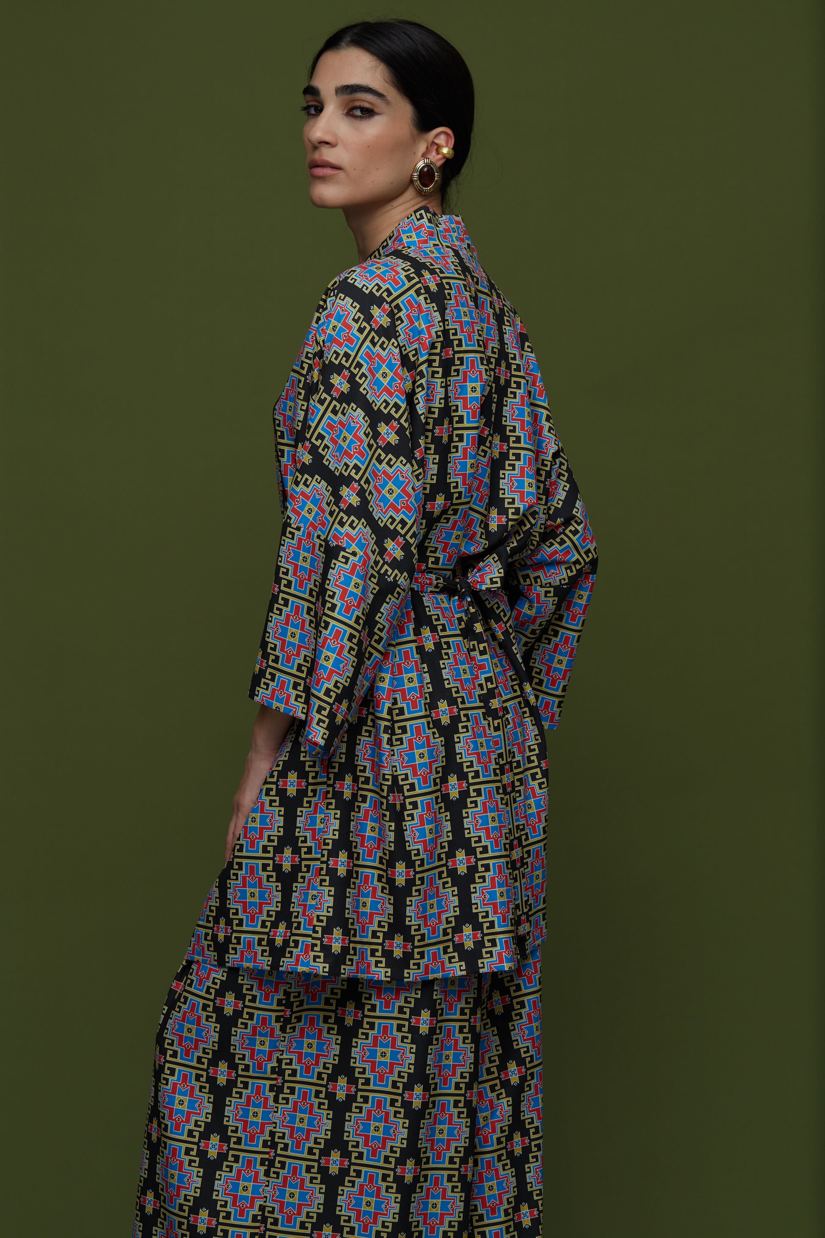SAITA KIMONO/DRESS (LEONIDIO BLACK PRINT)