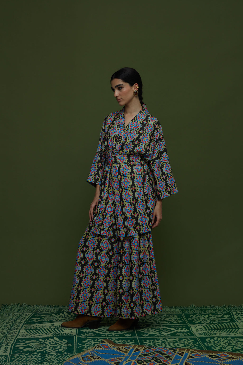 SAITA KIMONO/DRESS (LEONIDIO BLACK PRINT)