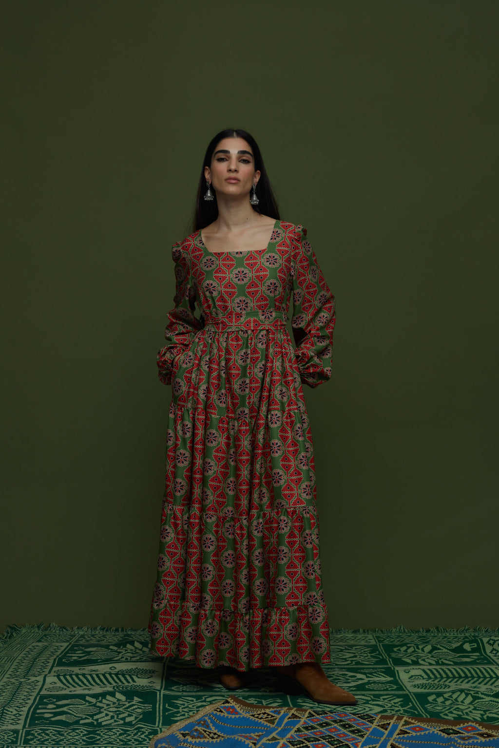 ARGALIOS MAXI DRESS (KYNOURIA GREEN PRINT)