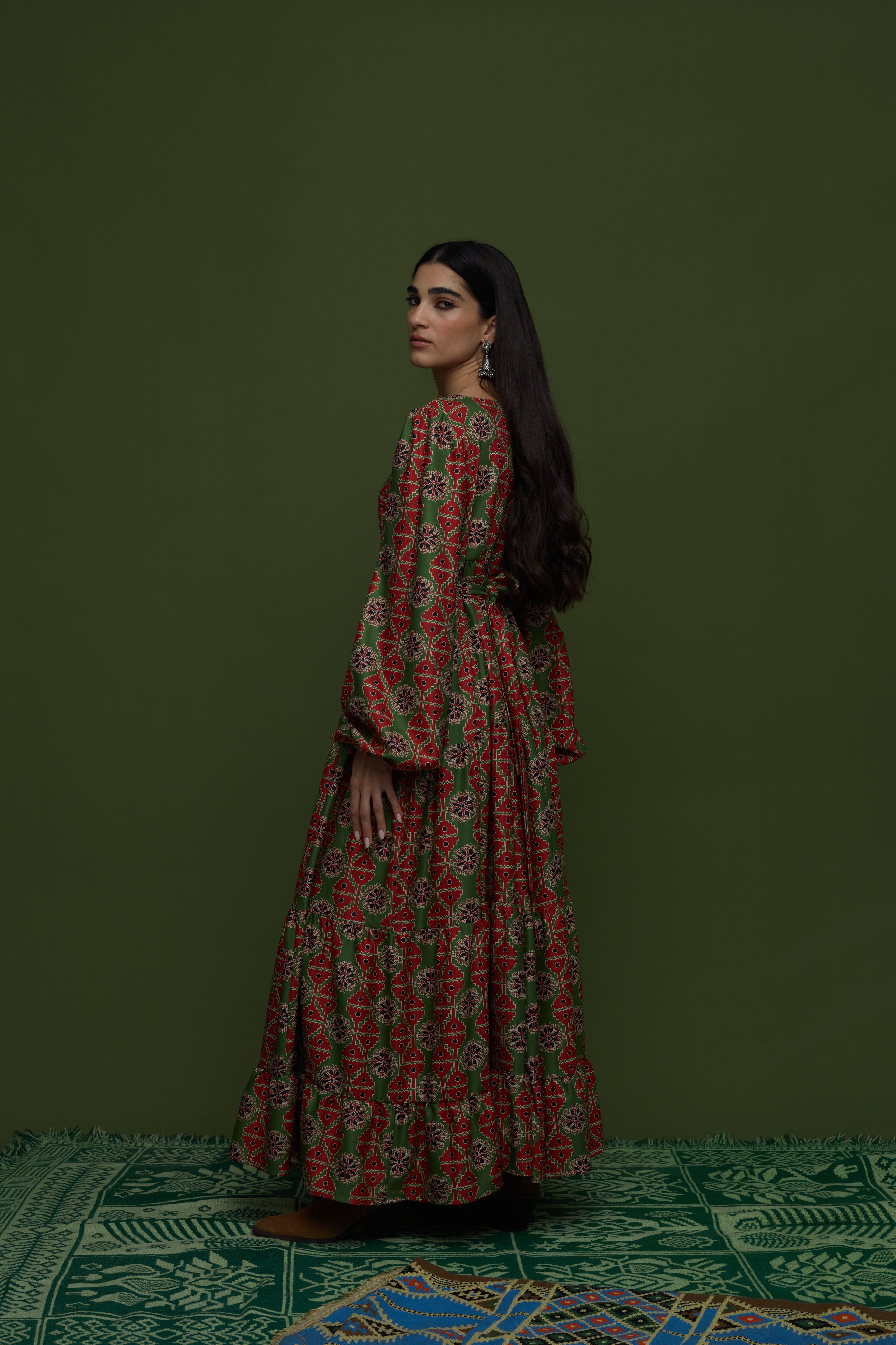 ARGALIOS MAXI DRESS (KYNOURIA GREEN PRINT)