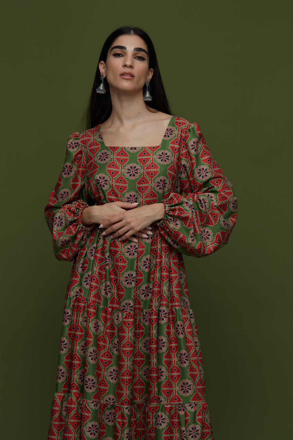 ARGALIOS MAXI DRESS (KYNOURIA GREEN PRINT)