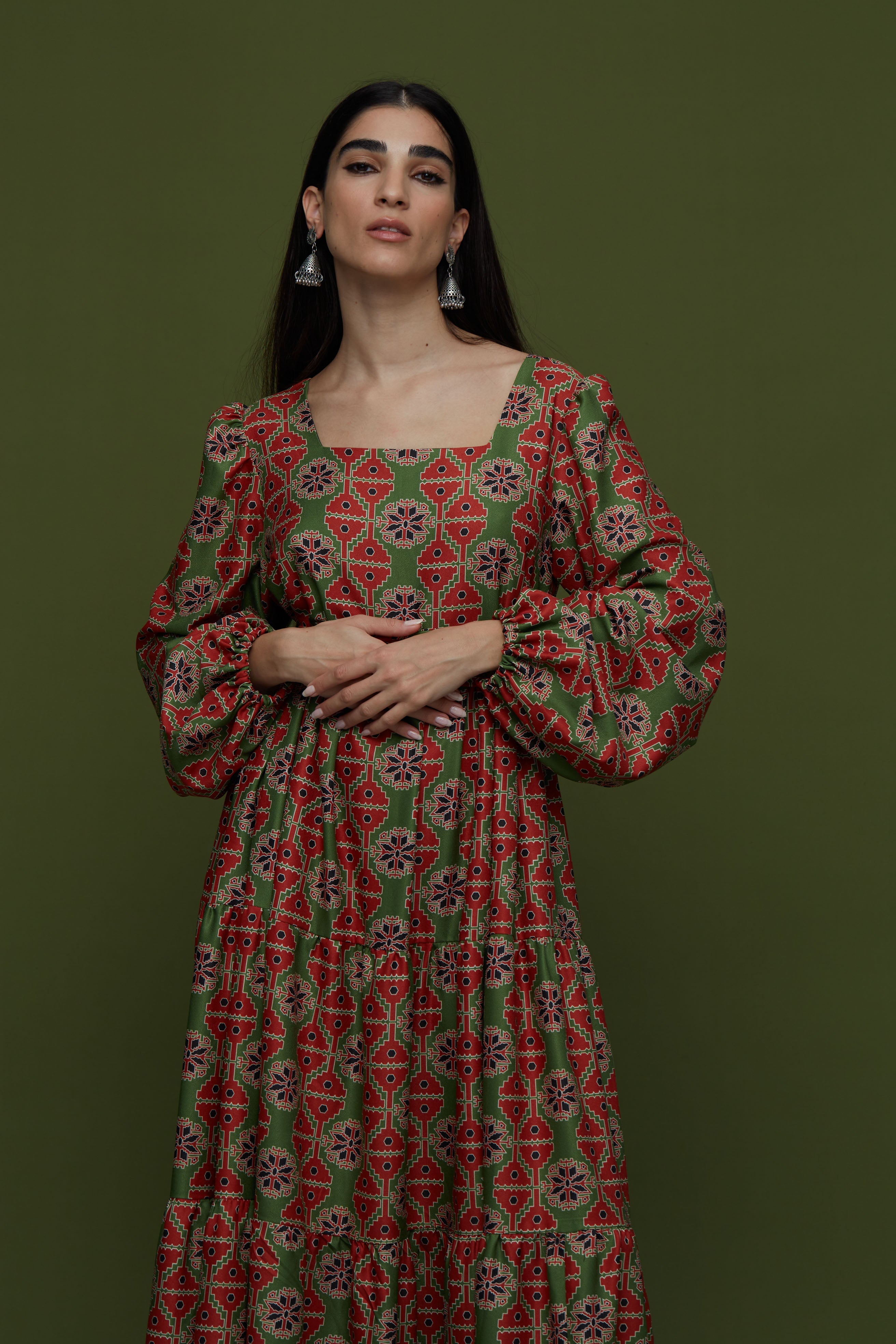 ARGALIOS MAXI DRESS (KYNOURIA GREEN PRINT)