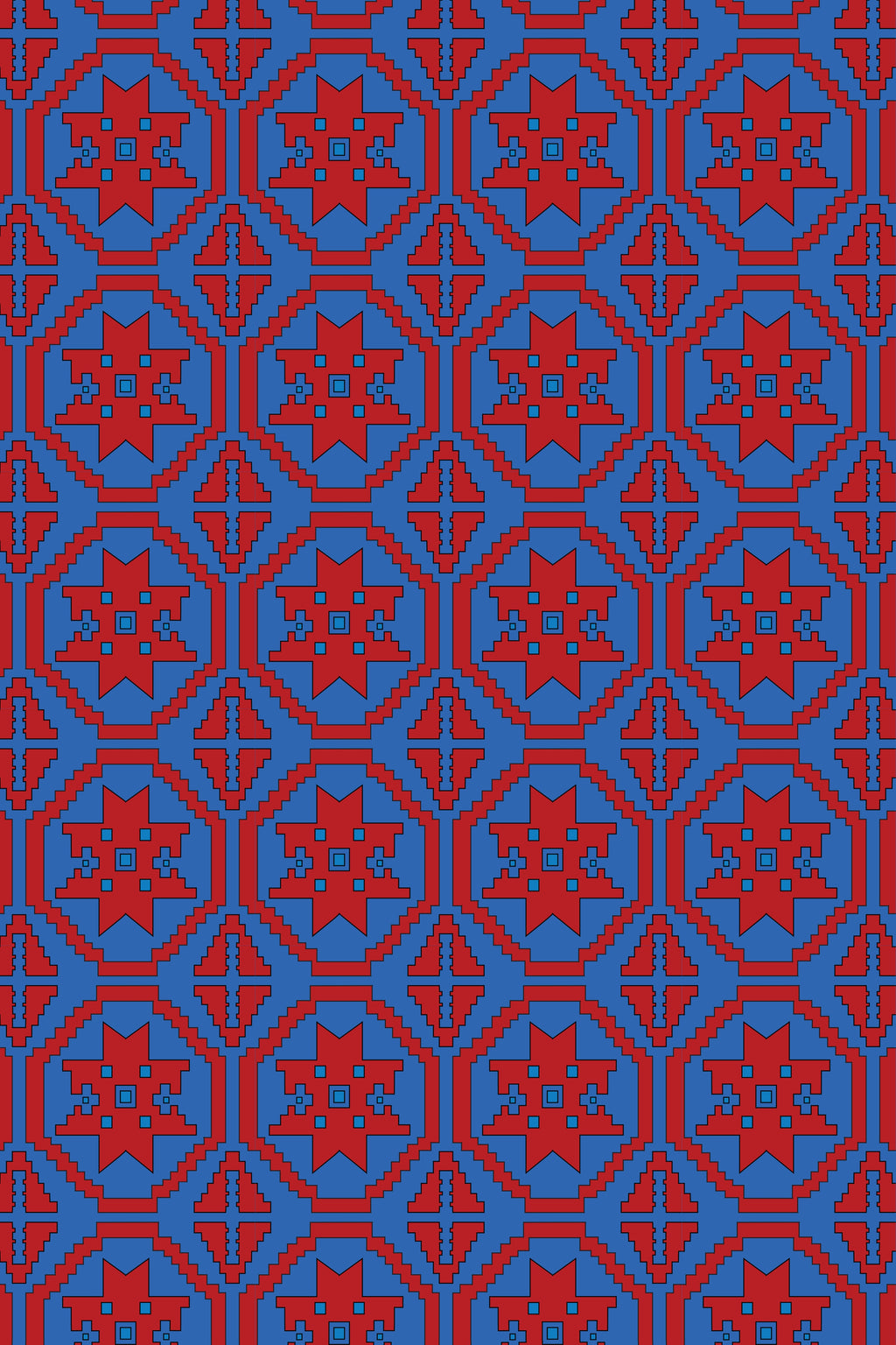 SAITA KIMONO/DRESS (TSAKONIA BLUE&RED PRINT)