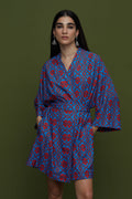 SAITA KIMONO/DRESS (TSAKONIA BLUE&RED PRINT)