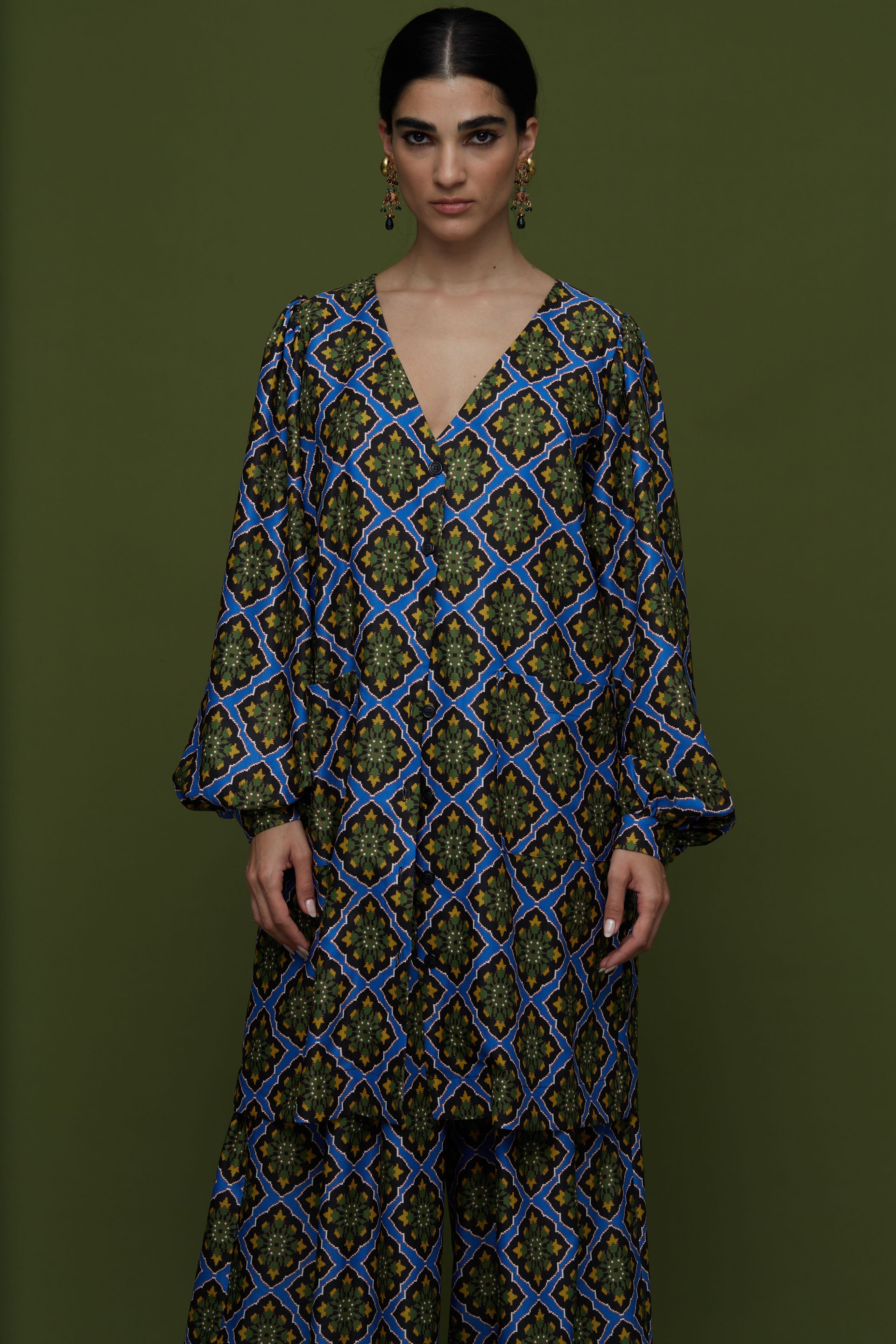IFADI MINI DRESS (TYROS BLUE PRINT)