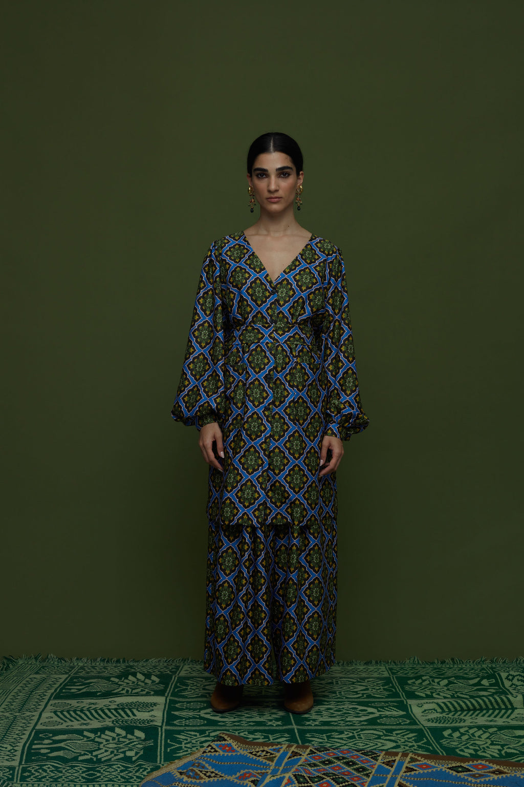 IFADI MINI DRESS (TYROS BLUE PRINT)