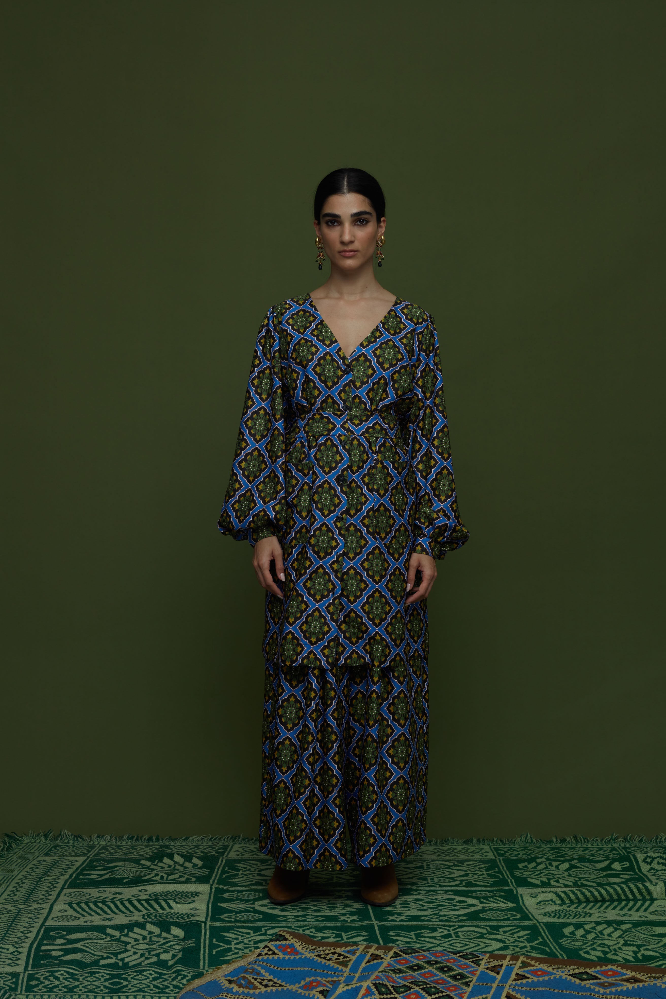 IFADI MINI DRESS (TYROS BLUE PRINT)