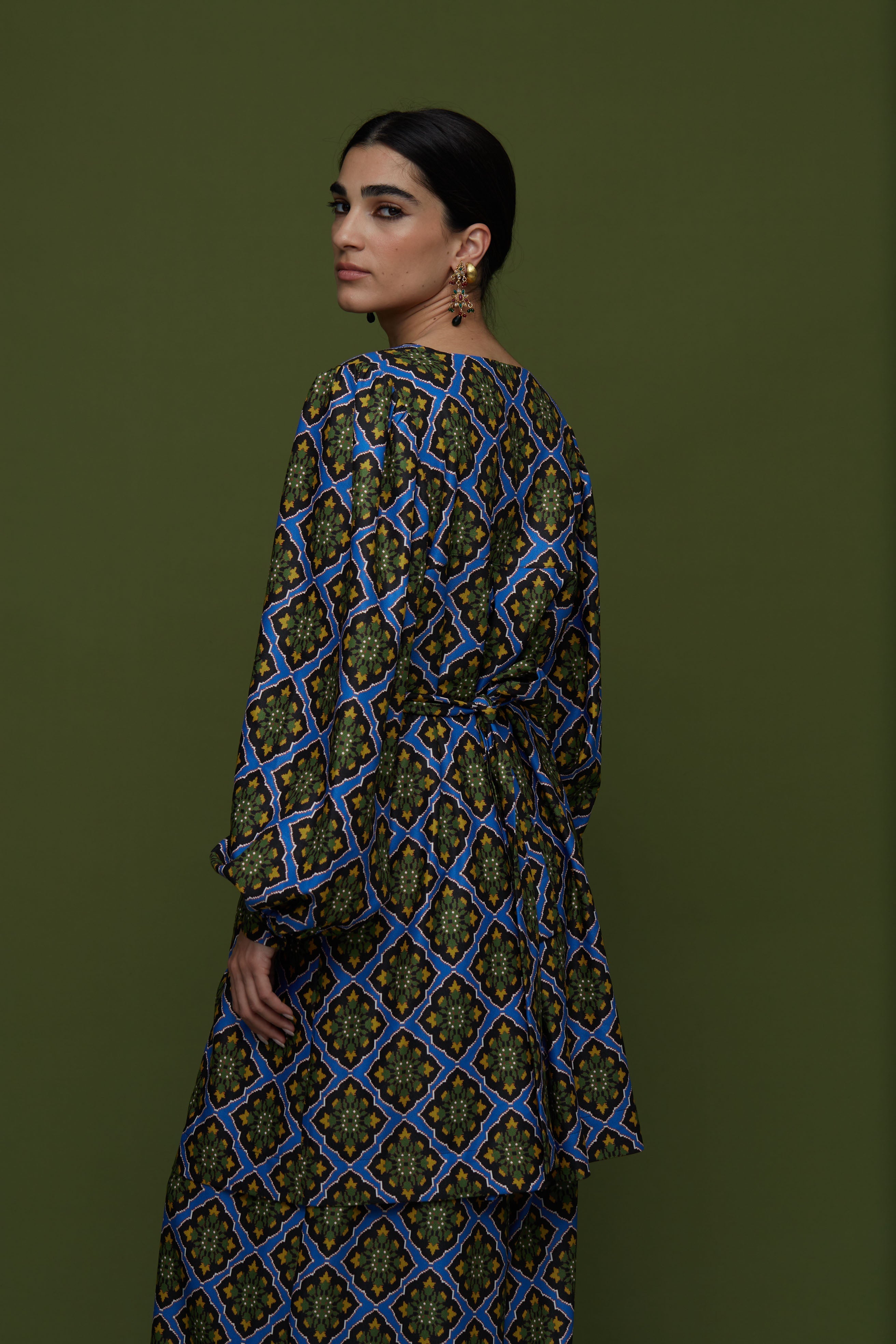 IFADI MINI DRESS (TYROS BLUE PRINT)