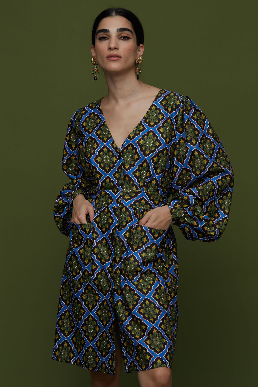 IFADI MINI DRESS (TYROS BLUE PRINT)
