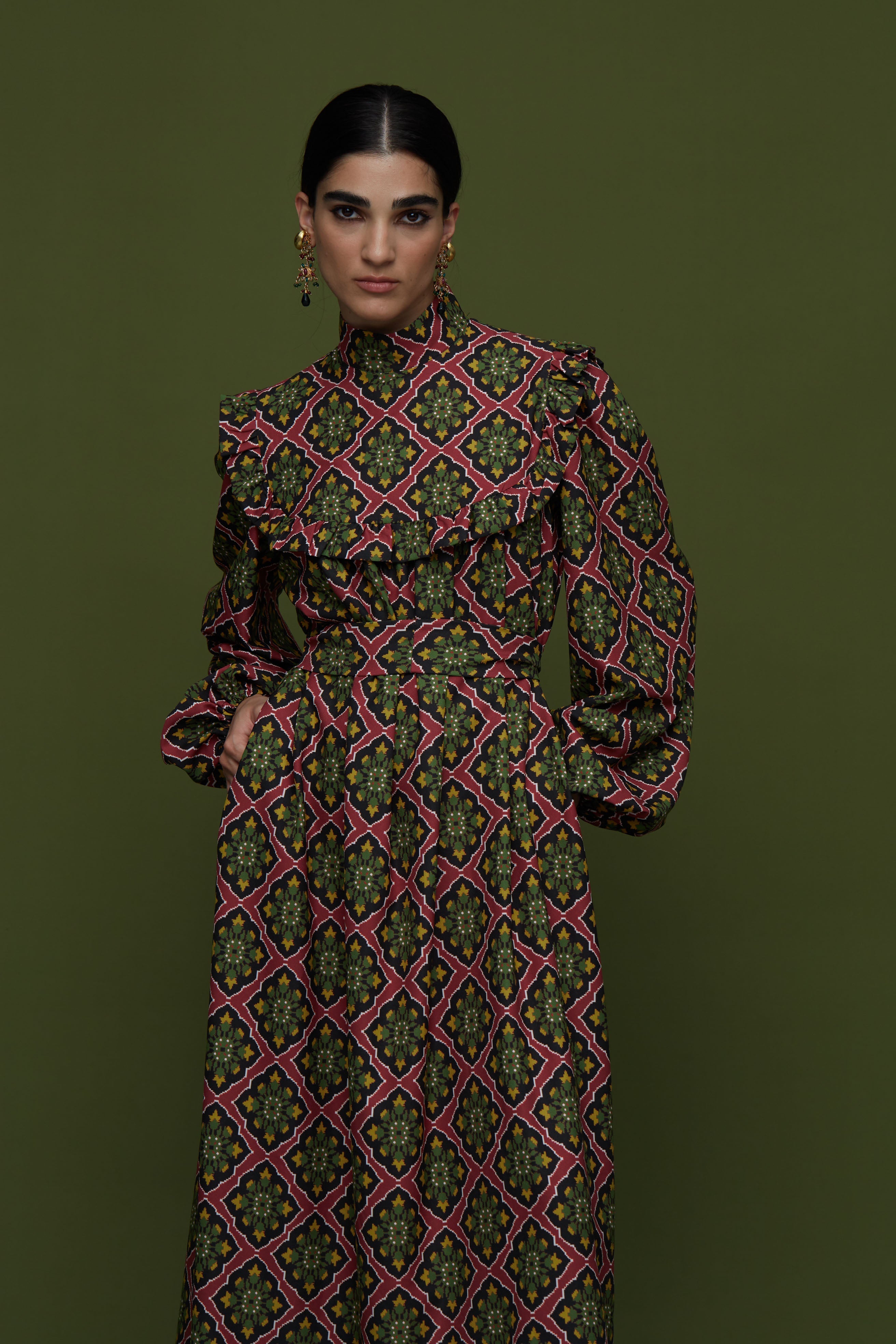 KILIMI MAXI DRESS (TYROS BORDEAUX PRINT)