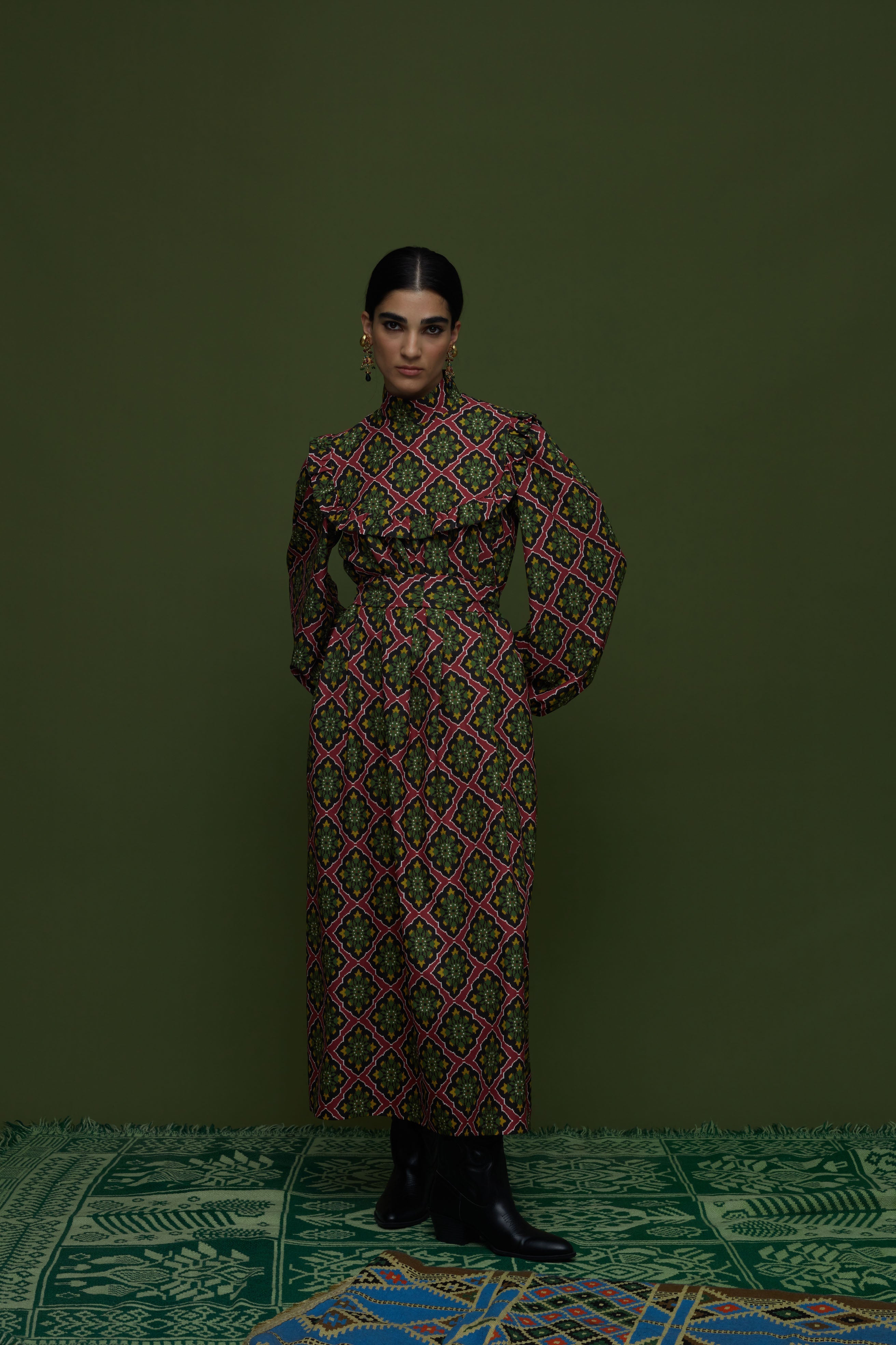 KILIMI MAXI DRESS (TYROS BORDEAUX PRINT)