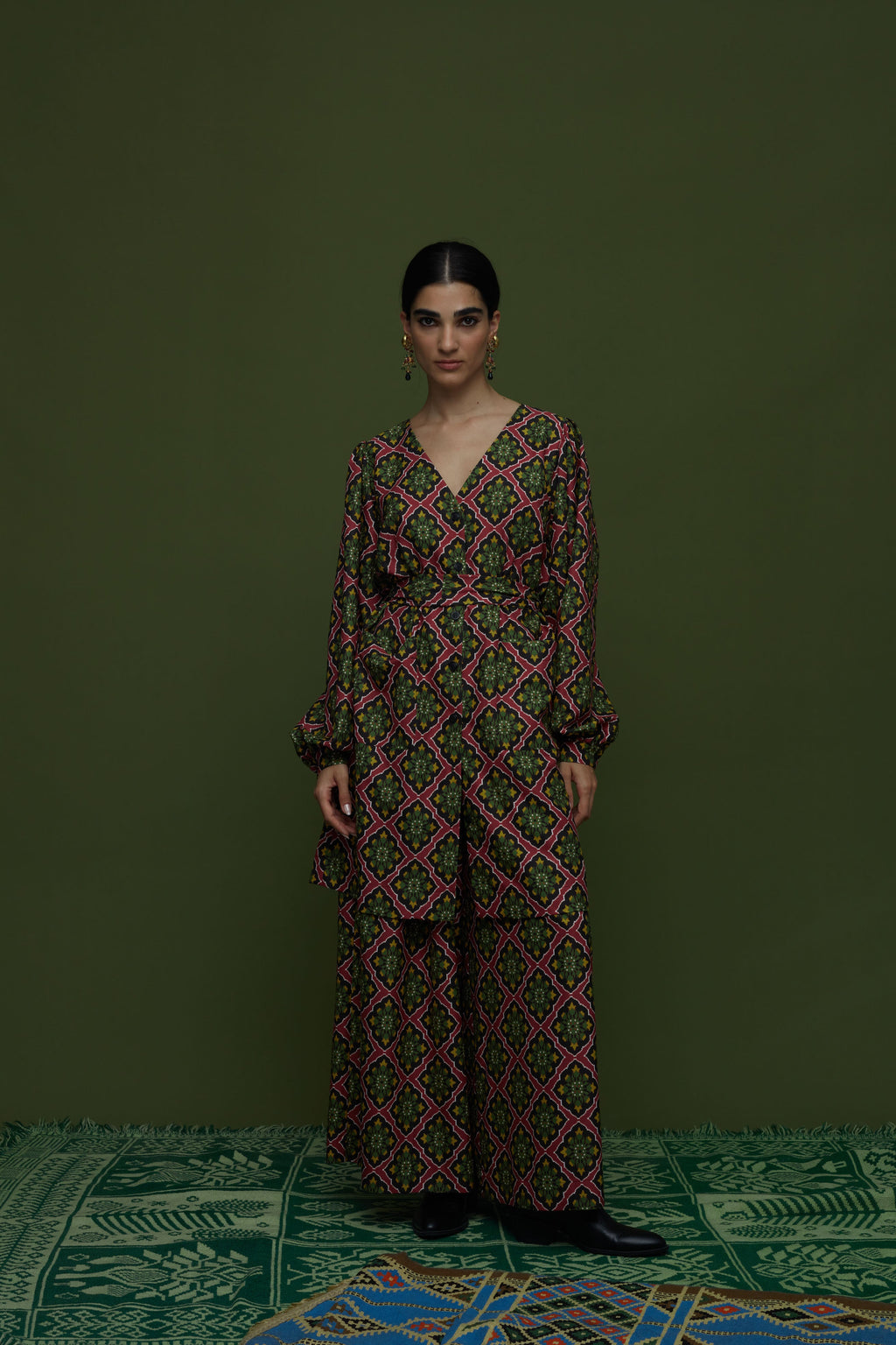 SAITA PANTS (TYROS BORDEAUX PRINT)