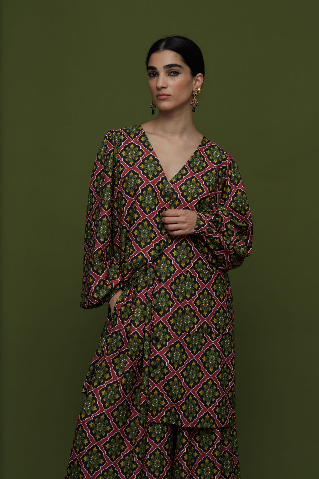 SAITA PANTS (TYROS BORDEAUX PRINT)