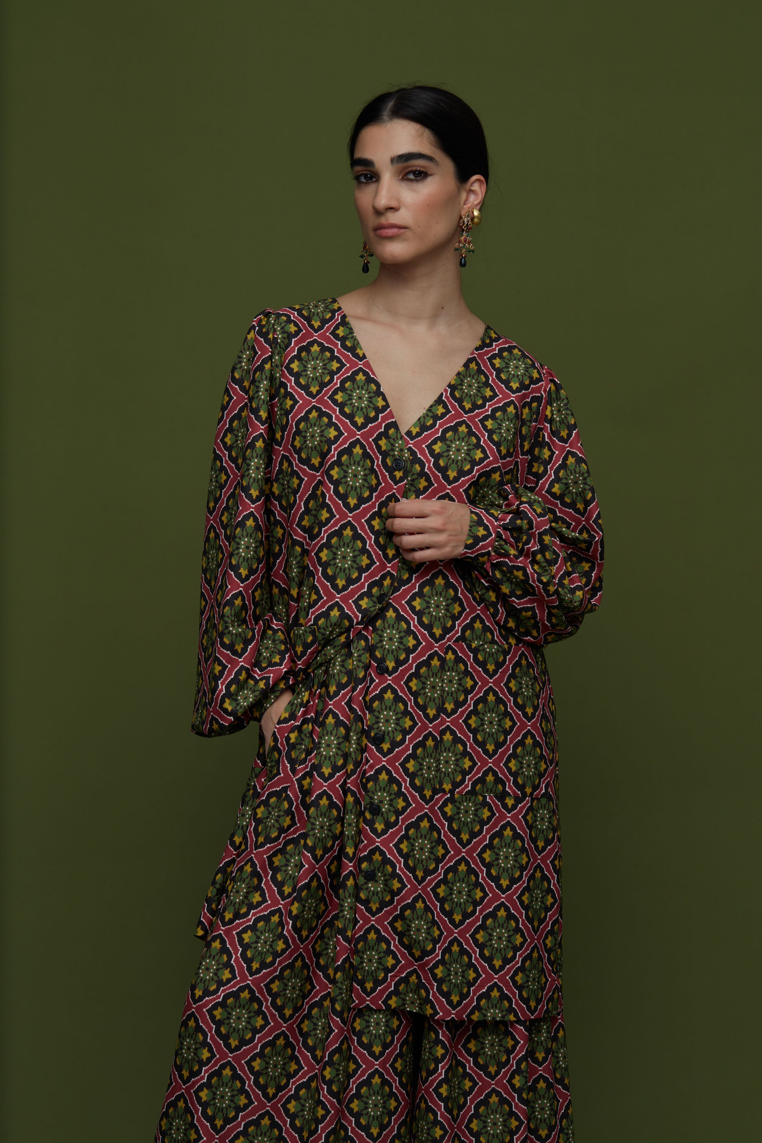 SAITA PANTS (TYROS BORDEAUX PRINT)