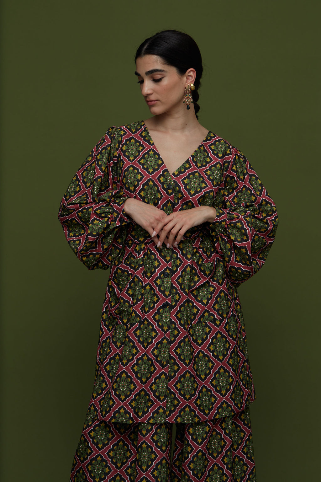 IFADI MINI DRESS (TYROS BORDEAUX PRINT)